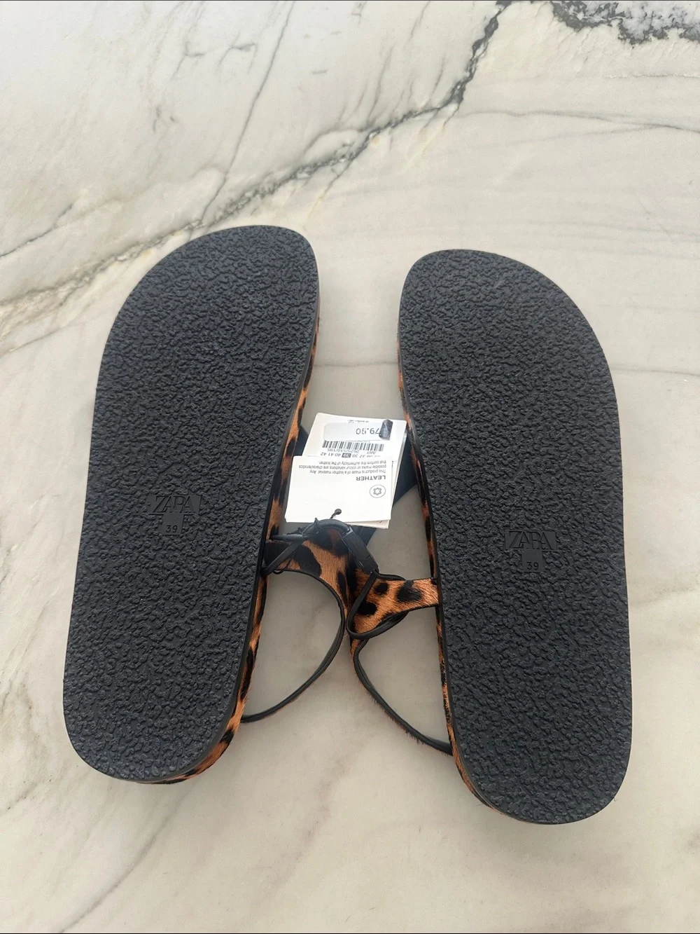 Zara Leopard-Print Thong Sandals with Black Footbed - Picture 5 of 5